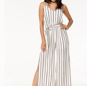 Belted Striped Jumpsuit